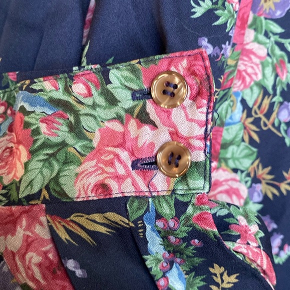 Vintage Herman Geist 100% Rayon Floral Maxi Skirt 0-2 - Picture 7 of 7